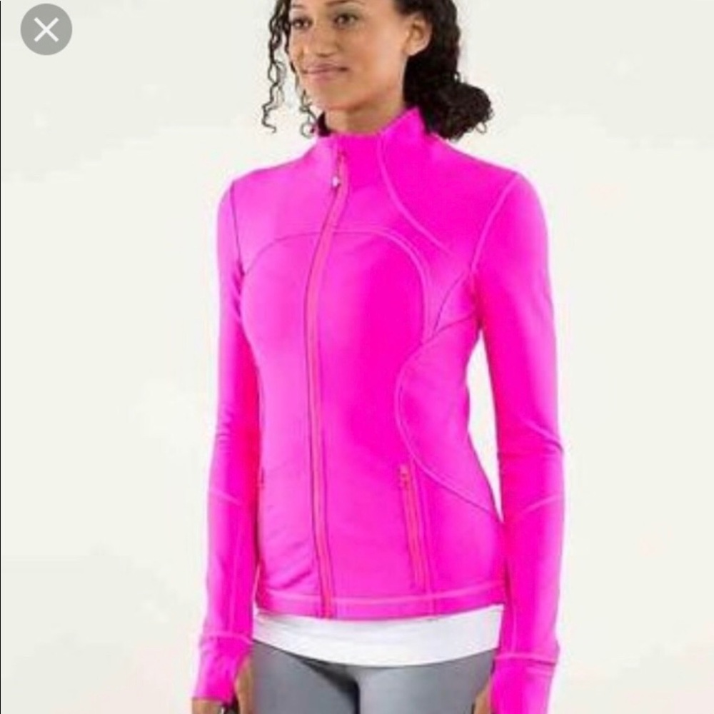 Lululemon pink logo jacket size 8 like new
